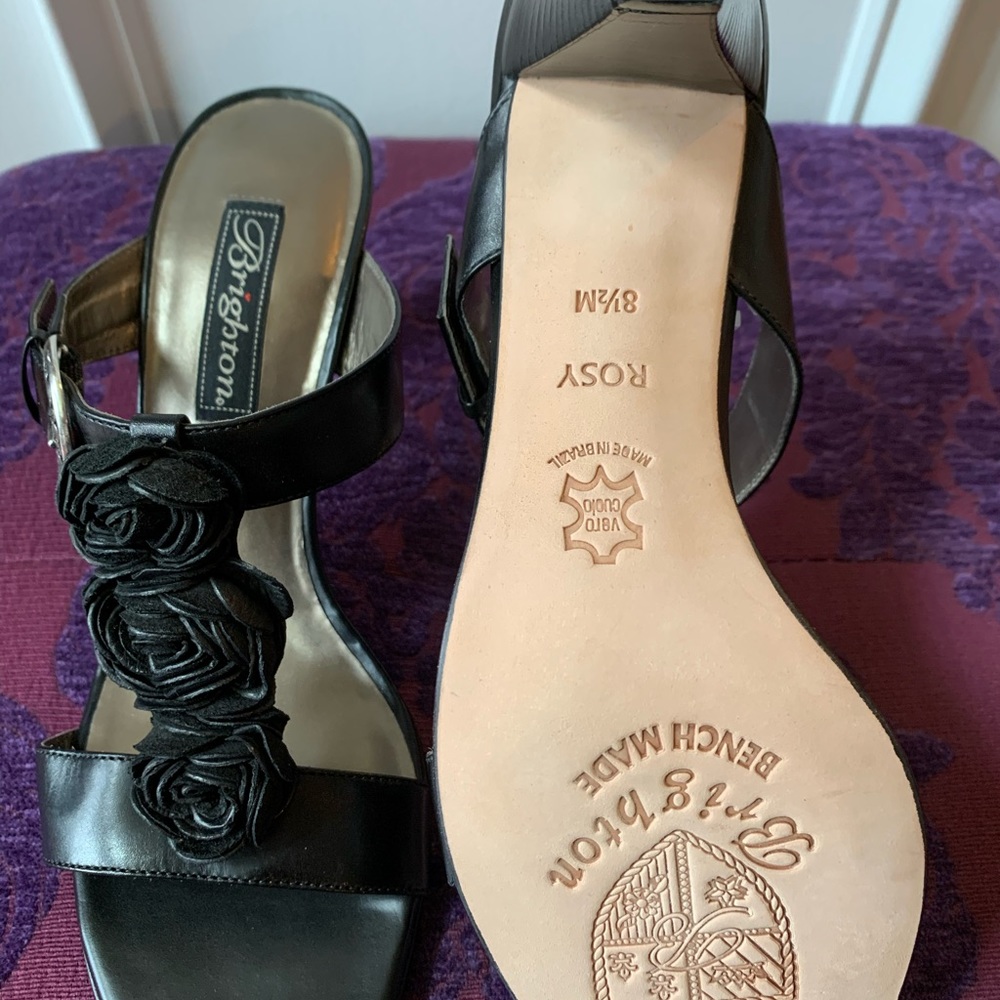 Brighton Rosy Black Leather Mule w/Heel Shoe - NEW - Picture 4 of 7